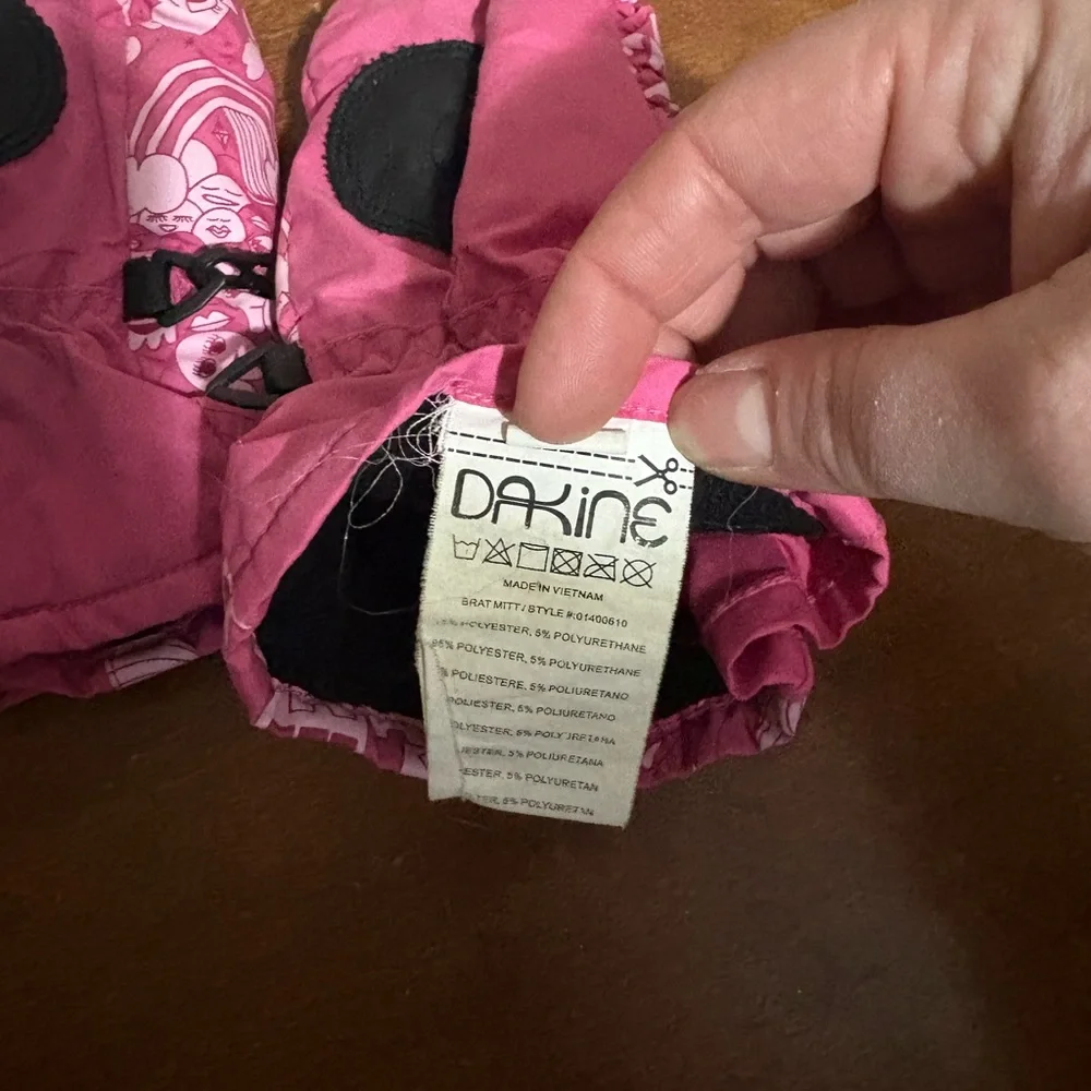 Dakine Kids' Pink Patterned Mittens